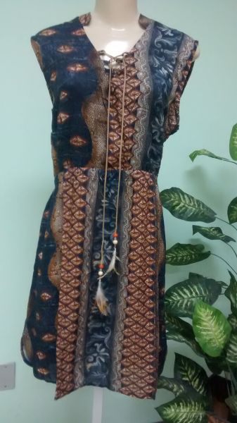 Vestido Abstrato Estilo Hippie tam GG