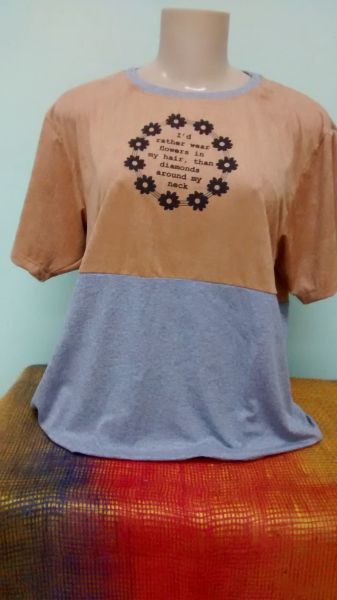 Blusa Viscose e Suede tam GG